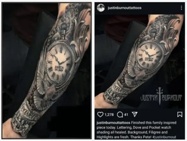 La imagen del DHS comparada con la publicación original de Instagram.